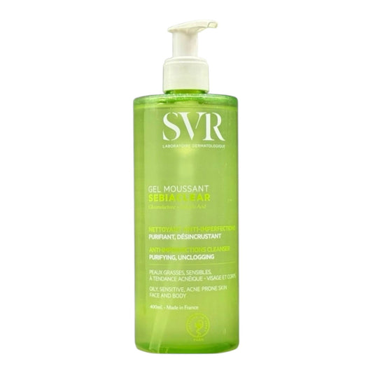SVR SEBIACLEAR Gel Moussant Nettoyant Sans Savon Purifiant Désincrustant 400ml